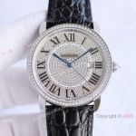TW Cartier Ronde Solo de Cartier Watch Silver Iced Out Roman Markers